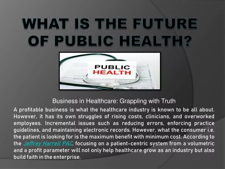 what is the future of public health