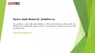 Surrey Junk Removal  Junkfree.ca
