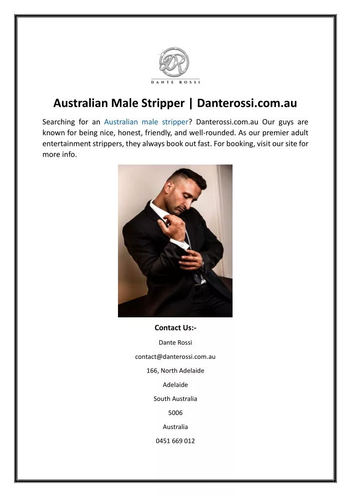 australian male stripper danterossi com au