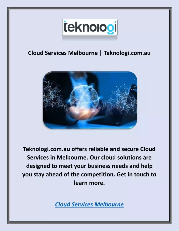 cloud services melbourne teknologi com au