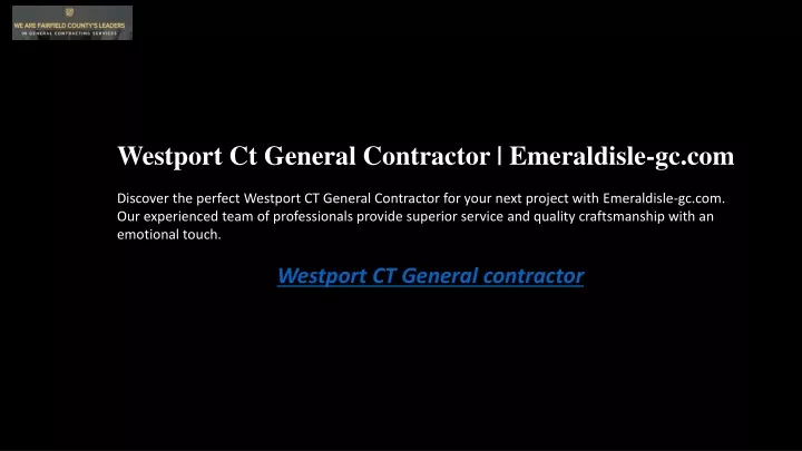 westport ct general contractor emeraldisle