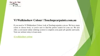 vl walkinshaw colour touchupcarpaints