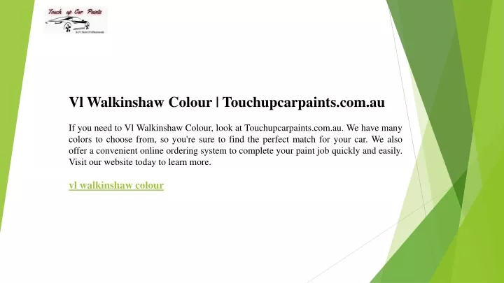 vl walkinshaw colour touchupcarpaints