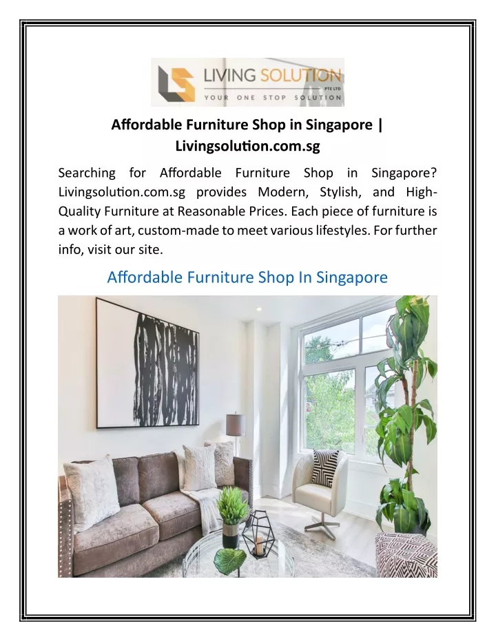 affordable furniture shop in singapore