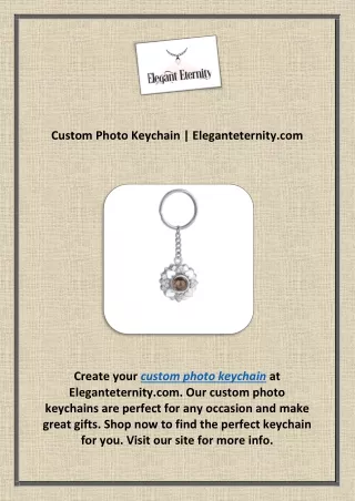 Custom Photo Keychain | Eleganteternity.com