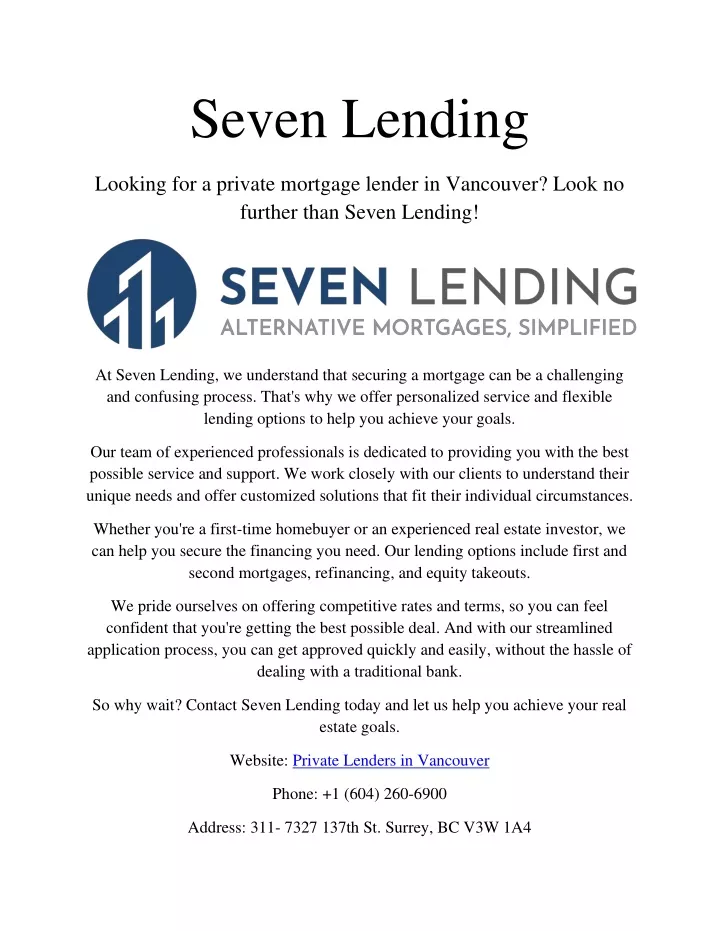 seven lending