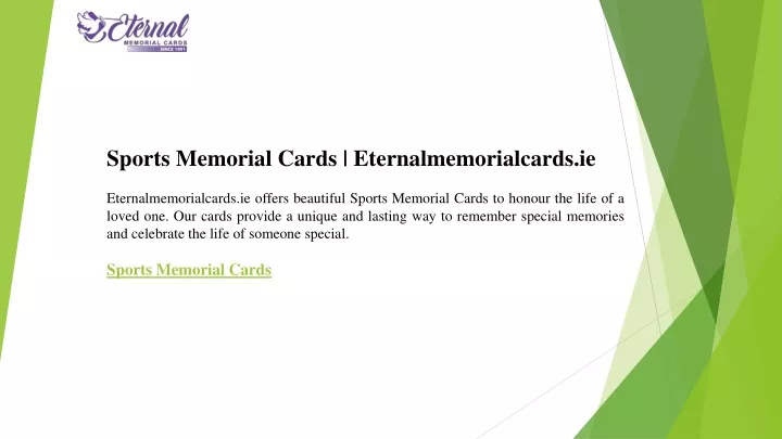 sports memorial cards eternalmemorialcards