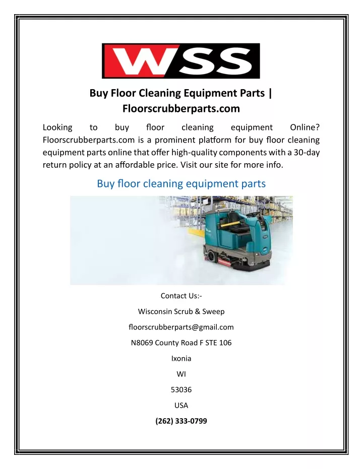 buy floor cleaning equipment parts