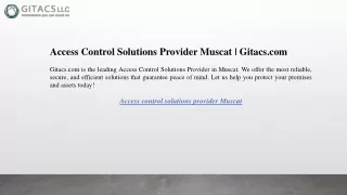 Access Control Solutions Provider Muscat  Gitacs.com