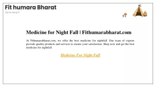 Medicine for Night Fall Fithumarabharat.com