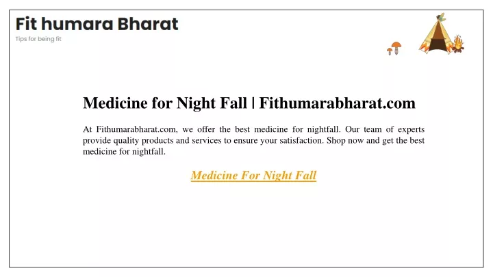 medicine for night fall fithumarabharat