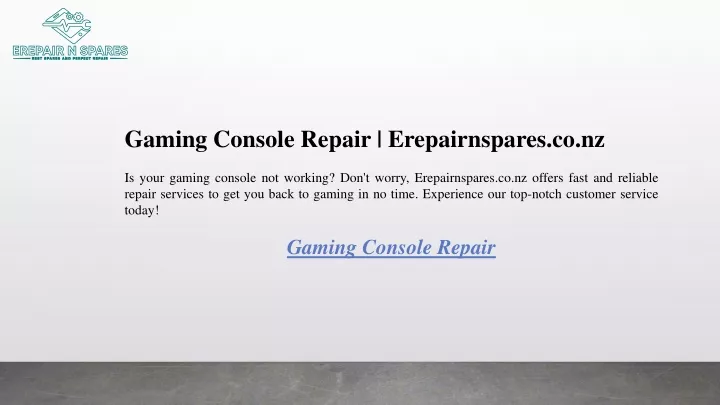 gaming console repair erepairnspares