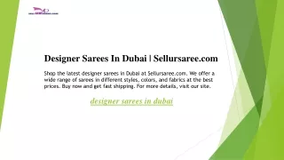 Designer Sarees In Dubai  Sellursaree.com