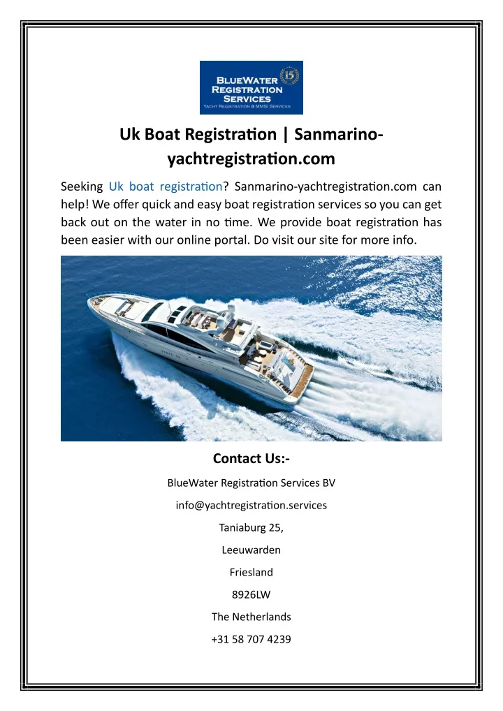 uk boat registration sanmarino yachtregistration