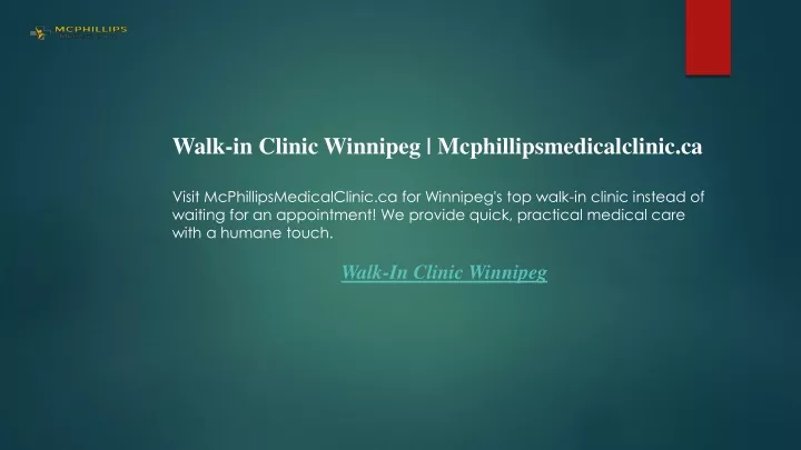 walk in clinic winnipeg mcphillipsmedicalclinic