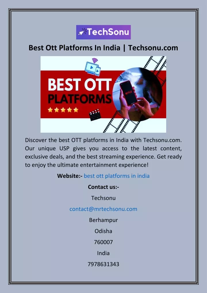 best ott platforms in india techsonu com