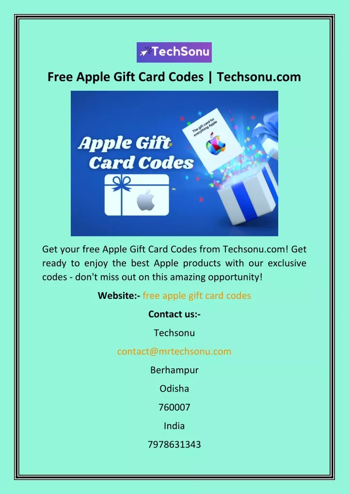 free apple gift card codes techsonu com