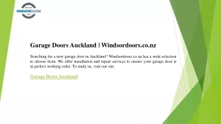 Garage Doors Auckland  Windsordoors.co.nz