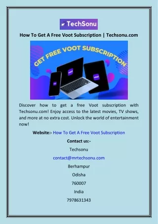 how to get a free voot subscription techsonu com
