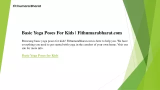 Basic Yoga Poses For Kids  Fithumarabharat.com