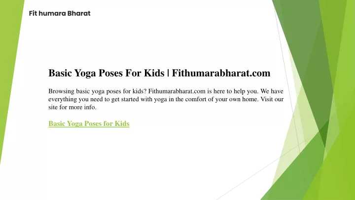basic yoga poses for kids fithumarabharat