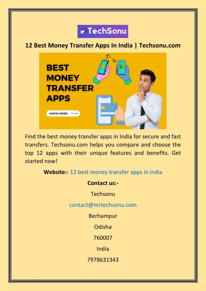 12 best money transfer apps in india techsonu com