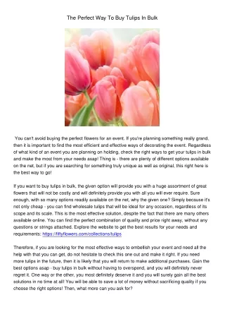 the perfect way to buy tulips in bulk