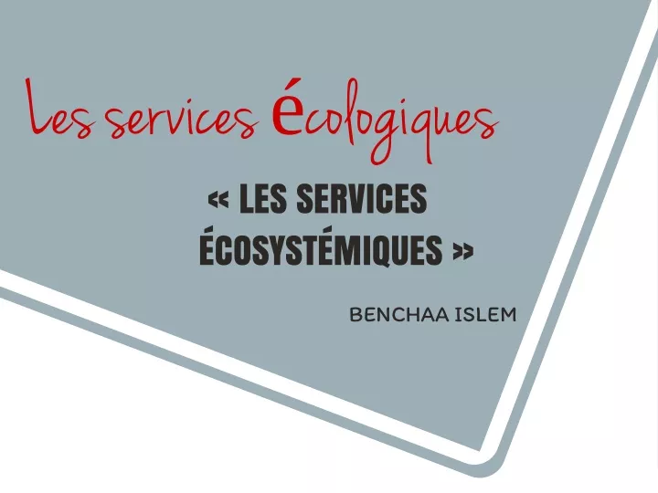 les services cologiques les services cosyst miques