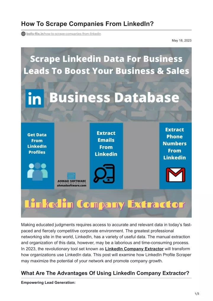 how to scrape companies from linkedin