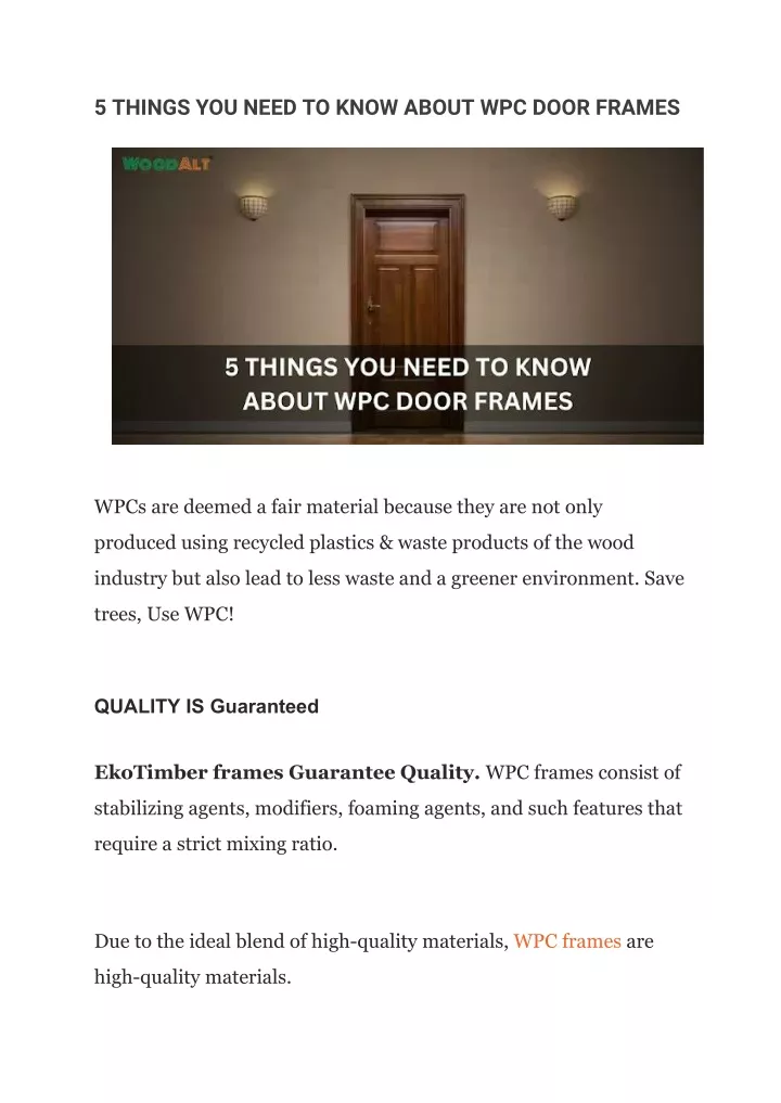 5 things you need to know about wpc door frames