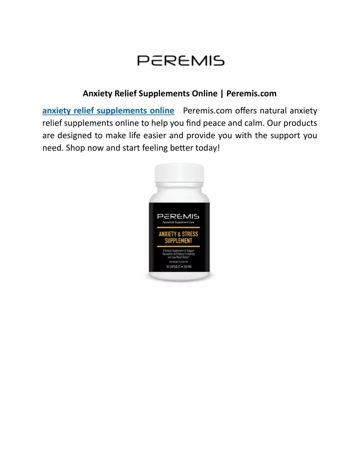 anxiety relief supplements online peremis com