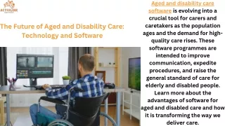 Aged and disability care software