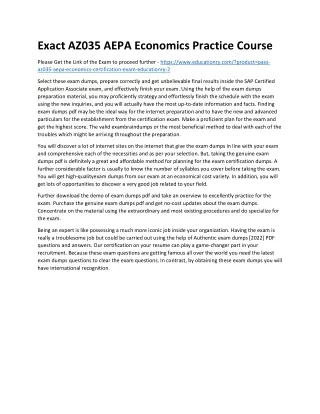 exact az035 aepa economics practice course