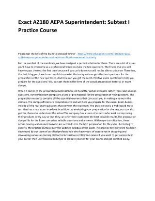 exact az180 aepa superintendent subtest