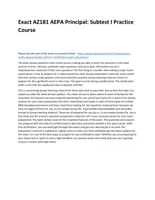 exact az181 aepa principal subtest i practice
