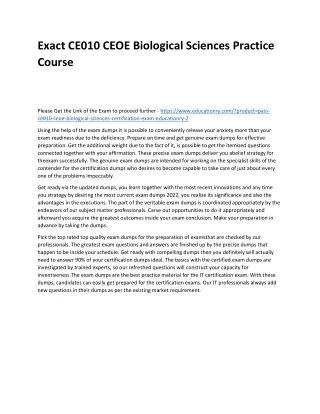exact ce010 ceoe biological sciences practice