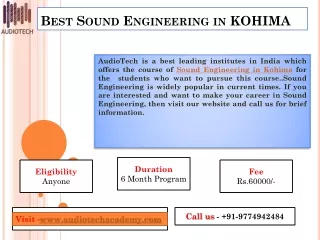 best sound engineering in kohima