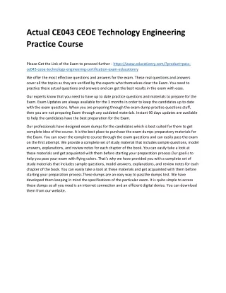 actual ce043 ceoe technology engineering practice