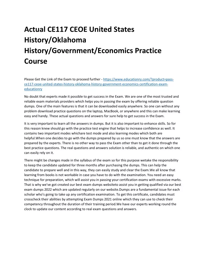 actual ce117 ceoe united states history oklahoma