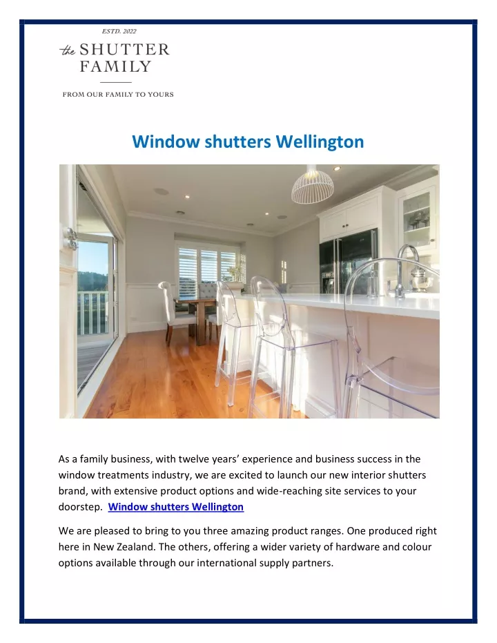 window shutters wellington