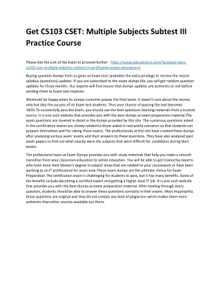 get cs103 cset multiple subjects subtest