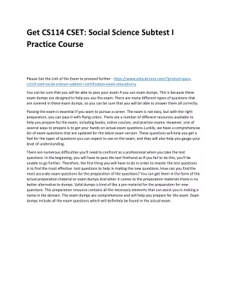 get cs114 cset social science subtest i practice