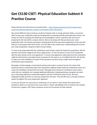 get cs130 cset physical education subtest