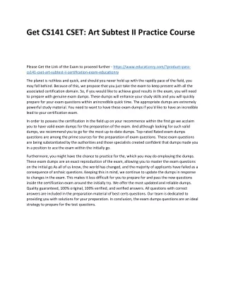 get cs141 cset art subtest ii practice course