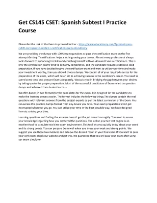 get cs145 cset spanish subtest i practice course