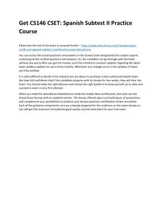 get cs146 cset spanish subtest ii practice course