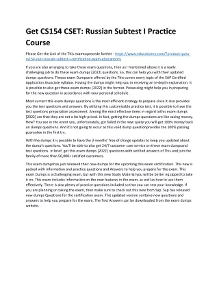 get cs154 cset russian subtest i practice course