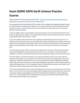 exact az045 aepa earth science practice course