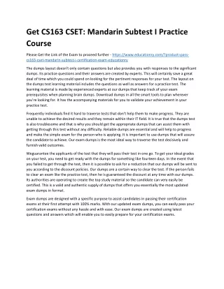 get cs163 cset mandarin subtest i practice course
