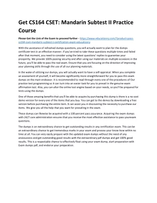 get cs164 cset mandarin subtest ii practice course